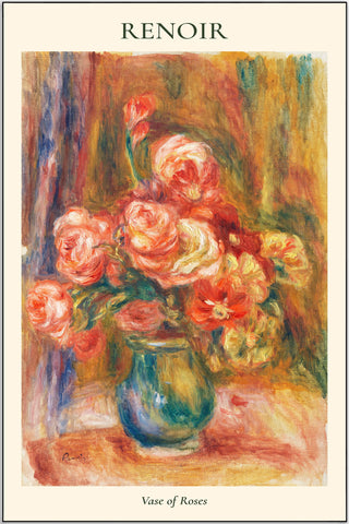 Plakat - Renoir - Vase of roses kunst - admen.dk