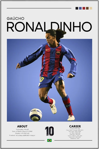 Plakat - Ronaldinho Barcelona look - admen.dk