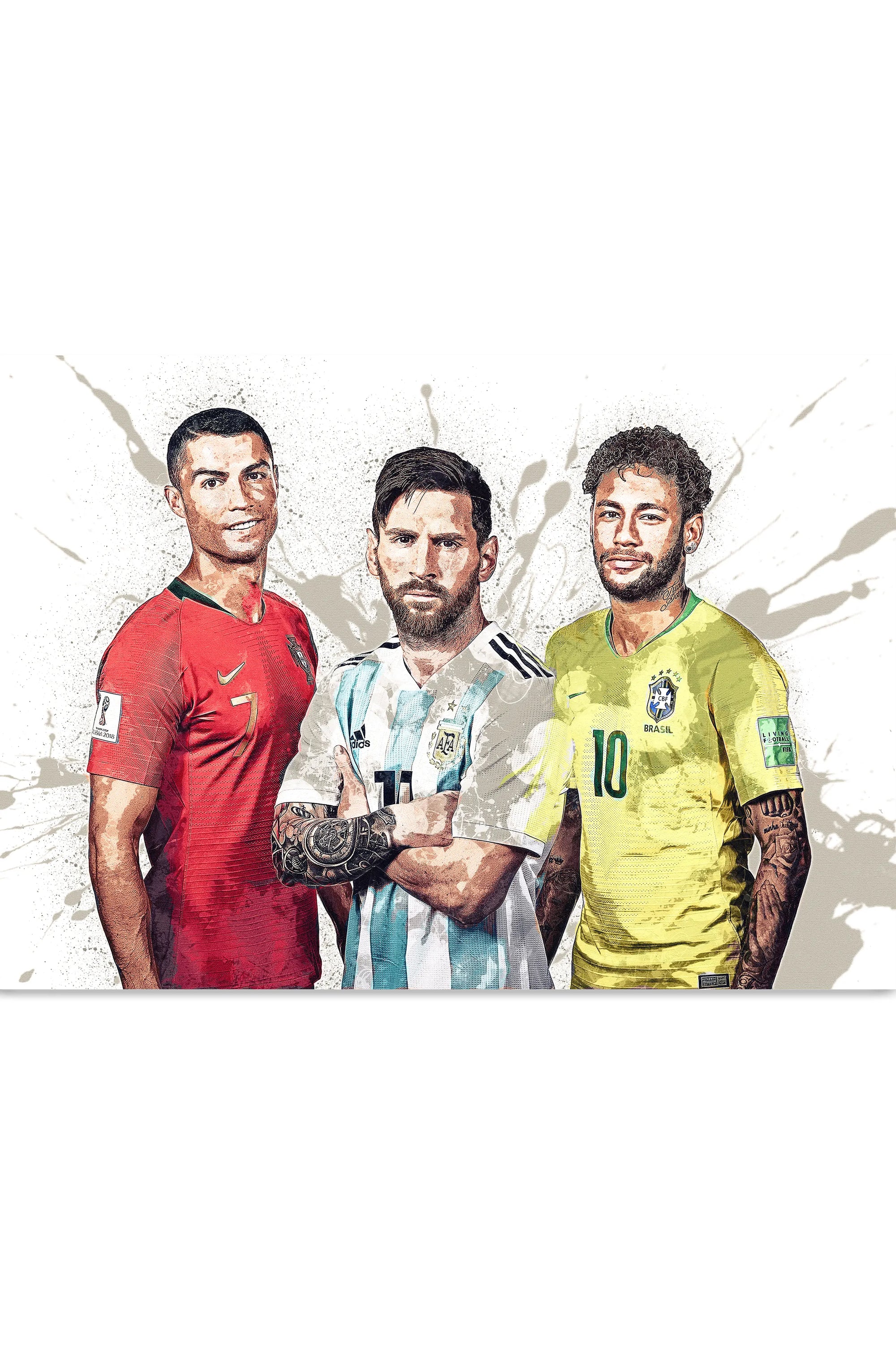 Plakat - Ronaldo, Messi og Neymar kunst - Admen.dk