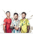 Plakat - Ronaldo, Messi og Neymar kunst - Admen.dk