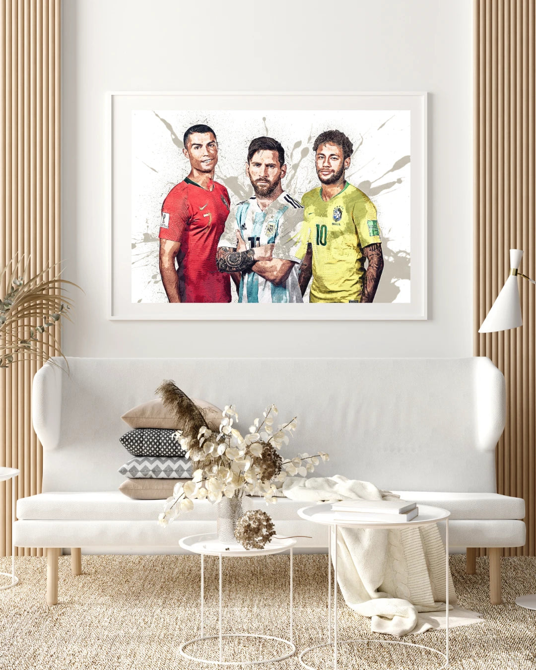 Plakat - Ronaldo, Messi og Neymar kunst - Admen.dk