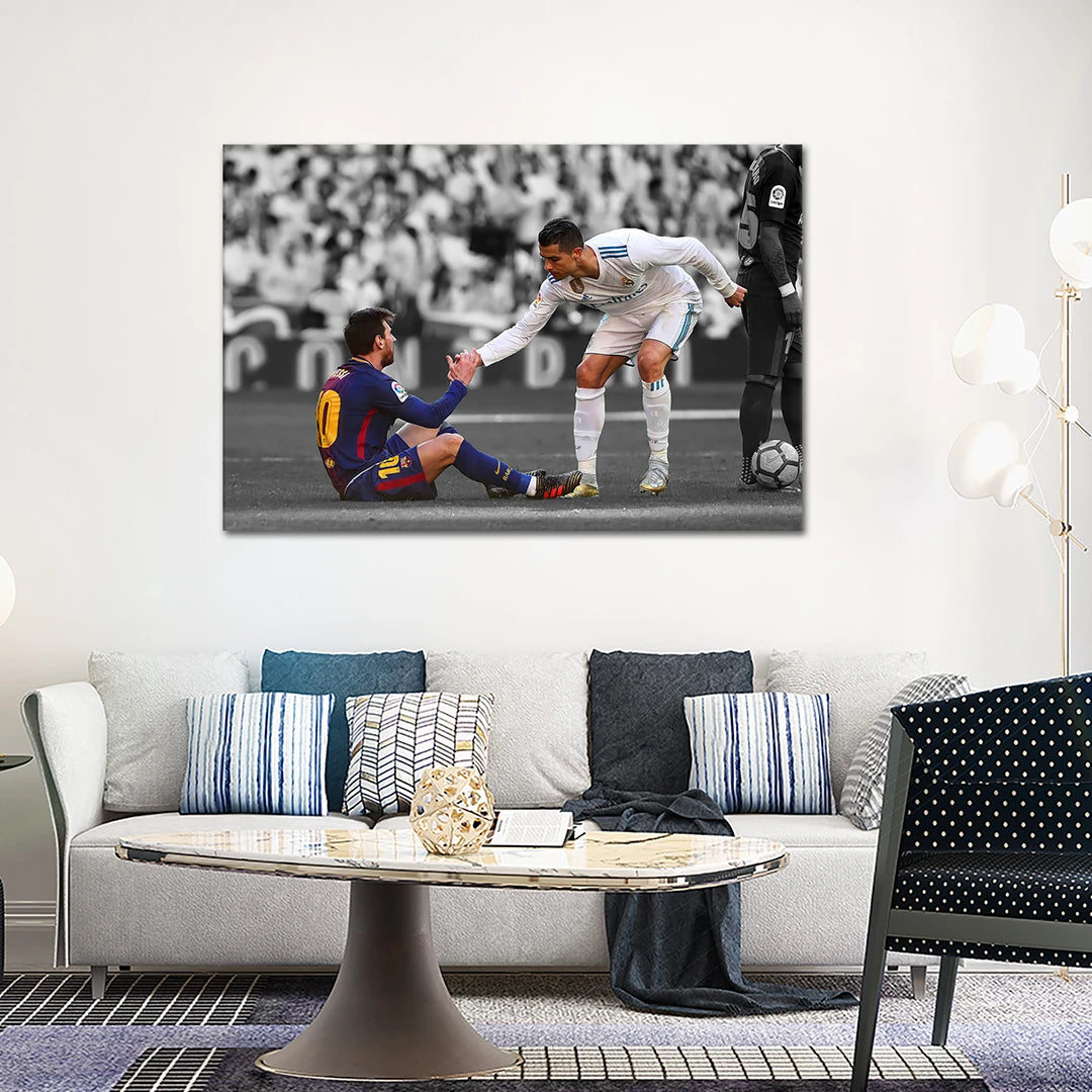 Plakat - Ronaldo og Messi i kamp - Admen.dk