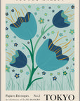 Plakat - Tokyo sort - Flower market - admen.dk