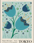 Plakat - Tokyo sort - Flower market - admen.dk