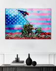 Plakat - USA flag hejses på Iwo Jima