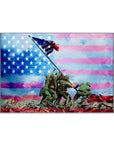 Plakat - USA flag hejses på Iwo Jima