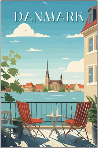 Plakat - Udsigt fra balkonen - admen.dk