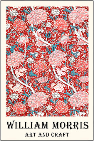 Plakat - William Morris - Røde farver kunst - admen.dk