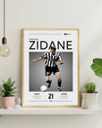 Plakat - Zinedine Zidane Juventus look - Admen.dk