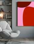 Canvas - Curved Red Shapes