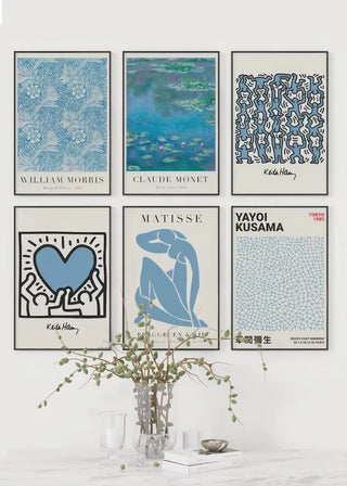 Plakat - Keith Haring blue kunst - admen.dk