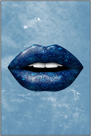 Plakat - Blue lips kunst - admen.dk
