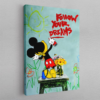 Canvas - Mickey Follow your dreams kunst - admen.dk