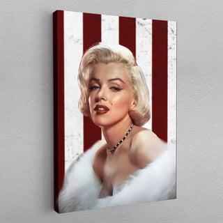 Canvas - Marilyn Monroe med pels - admen.dk