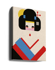 Canvas - Geisha Girl Geometric Illustration - Admen.dk