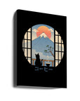 Canvas - Coffee Cat In Mt. Fuji - Admen.dk