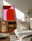 Plakat - Curved Red Shapes
