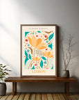 Plakat - Lisbon i gul - Flower market - admen.dk