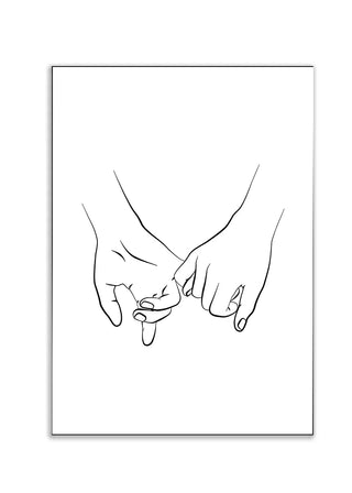 Plakat - Holding hands heart kunst - admen.dk