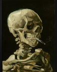 Plakat - Head of a skeleton with a burning cigarette - Admen.dk