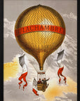 Plakat - Balloon Labeled With Two Men Riding In the Basket 1880 - Admen.dk