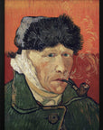 Plakat - Vincent Van Gogh's Self Portrait With Bandaged Ear and Pipe (1889) - Admen.dk