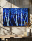 Canvas - Birch Trees BLUE - Admen.dk