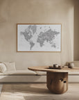 Poster - Detailed world map with cities, Jimmy