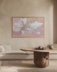 Plakat - Detailed world map with cities Mizn