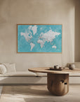 Poster - Detailed world map with cities Idrak
