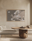 Plakat - Earth tones detailed map of Europe