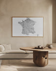 Poster - Gray map of France