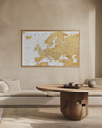 Poster - Golden detailed map of Europe