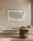 Poster - Taupe watercolor US map