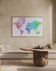 Plakat - Jude watercolor world map