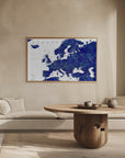 Plakat - Navy blue detailed map of Europe