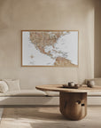 Poster - Neutral USA and the Caribbean sea map