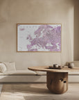 Plakat - Purple detailed map of Europe