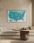Poster - Highly detailed map of the United States, Caribbean waters
