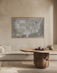 Poster - Highly detailed map of the United States, Davey