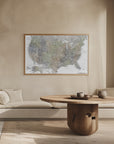 Poster - Highly detailed map of the United States, Habiki