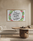 Poster - Watercolor wreath with holiday wishes