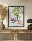 Plakat - Vase, teacup, and rose