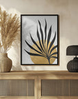 Poster - Tropical sun and palm leaf