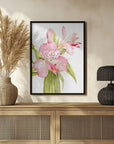 Plakat - Pink watercolor alstroemeria