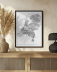Plakat - Gray map of the Netherlands
