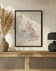 Poster - Sepia map of the United Kingdom