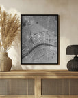 Plakat - Gray vintage map of Frankfurt downtown Germany