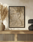 Plakat - Sepia vintage map of Bordeaux France