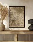Poster - Sepia vintage map of Angers France